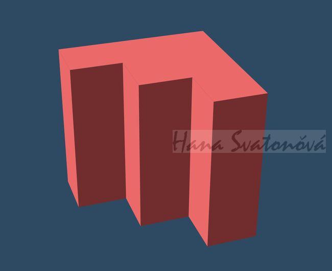 TETRIS 3, nízký rovný, výška 5cm