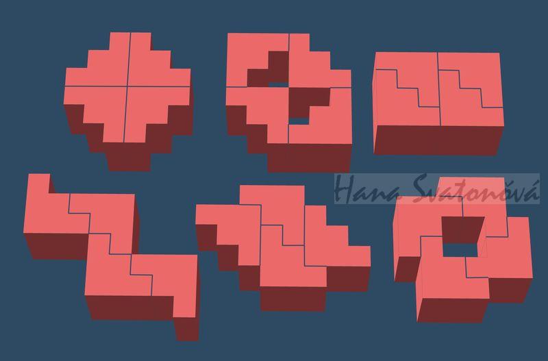 TETRIS 3, nízký rovný, výška 5cm
