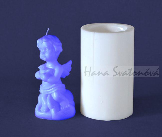 Andělíček s ptáčkem - výška 10cm