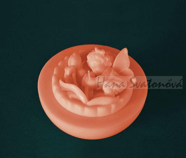 Andílek s tulipánem půlkoule - průměr 10cm