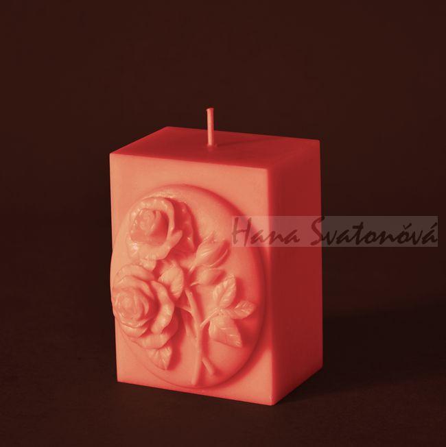 2 růže hranol - výška 8,5cm