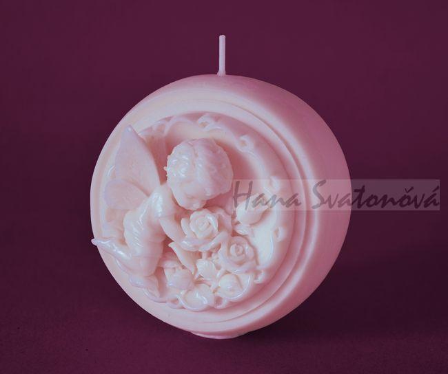 Andílek s růžemi Koule - průměr 10cm