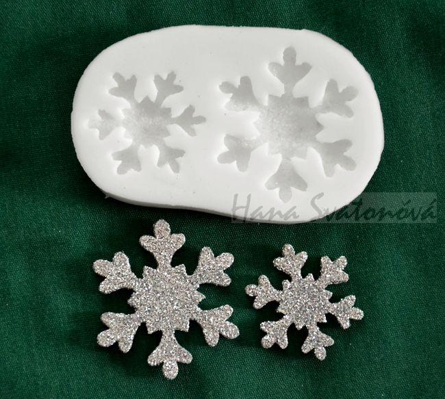 Relief 2 Sněhové vločky větší - vel 3 a 4cm