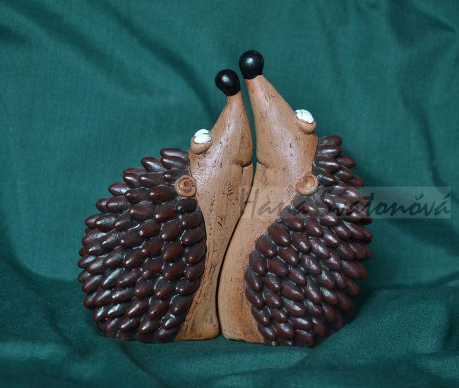 2 Ježci - výška 12,5/13cm