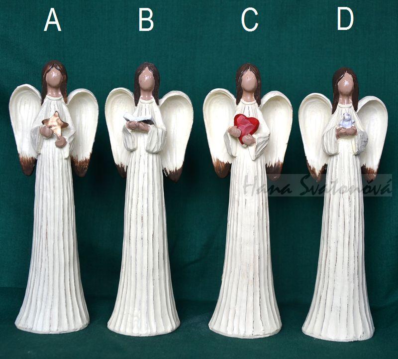 Anděl v bílém - výška 16cm