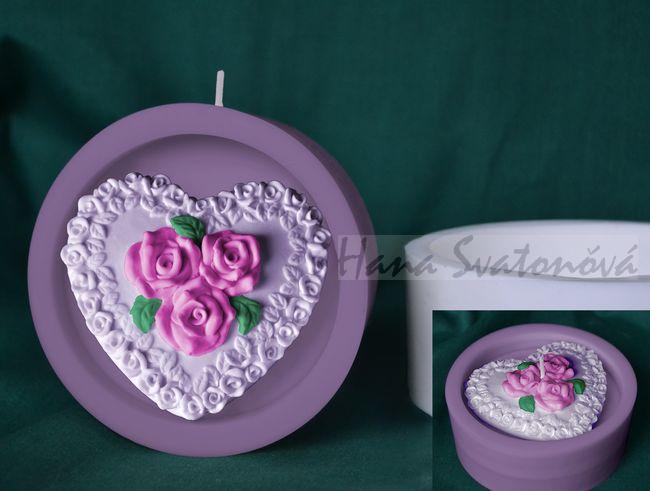 Srdce ornament, Disk s otvorem - průměr 10cm