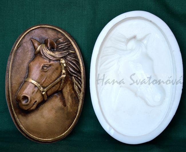 Relief Hlava koně - Ovál 9x14cm