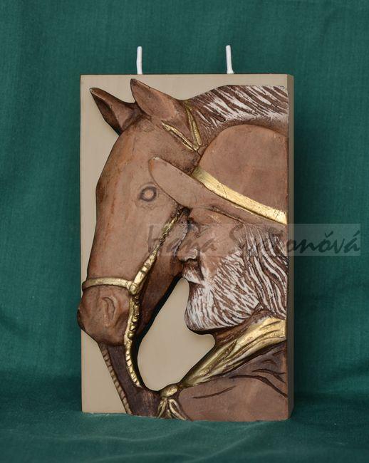 Hlava koně s kovbojem (Kvádr) - 9,5x16cm