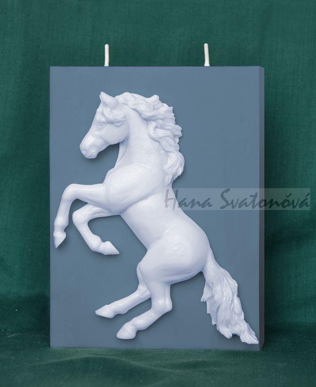 Kůň klasik - ve skoku (Kvádr) - 11,5x16cm