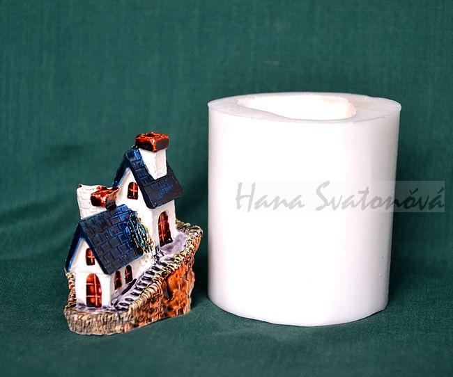Domeček modrý - výška 5cm