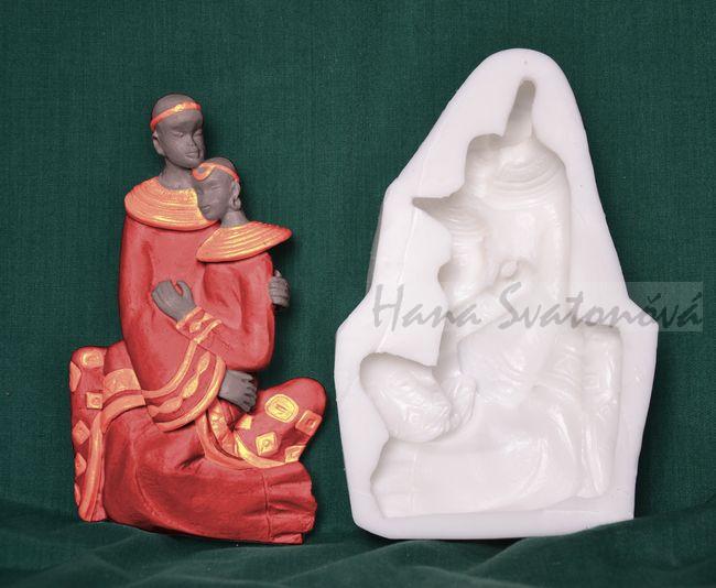 Relief Africký pár 8,5x14,5cm