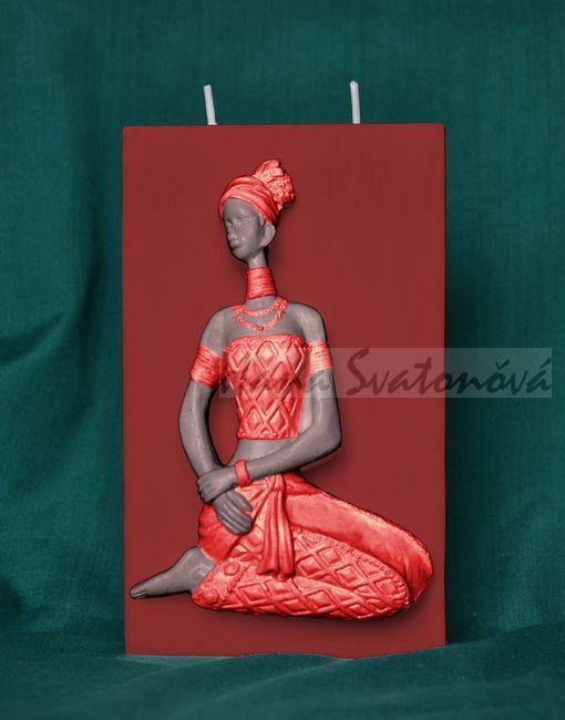 Africká žena 5 (Kvádr) - 9,5x16cm