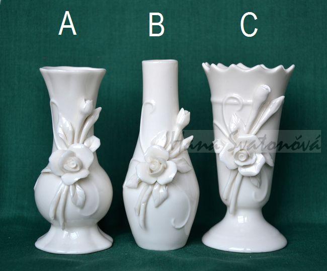 Vázička B s květinovým motivem, výška 10cm