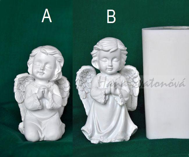 Andělíček bílý modlící - výška 10cm