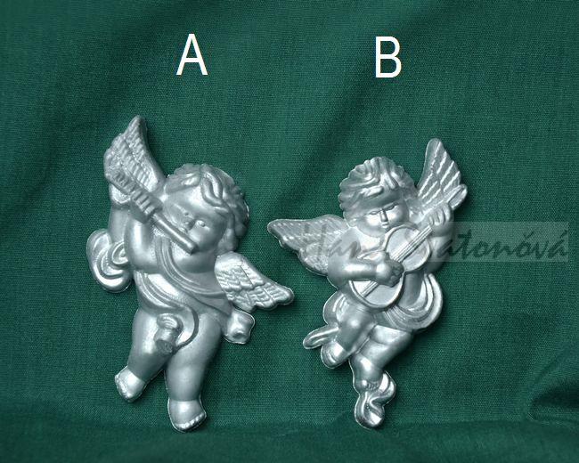 Relief Andělíčci stříbrní - vel. 8,5cm