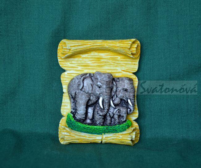 Relief Sloní rodinka, vel 5x6,5cm