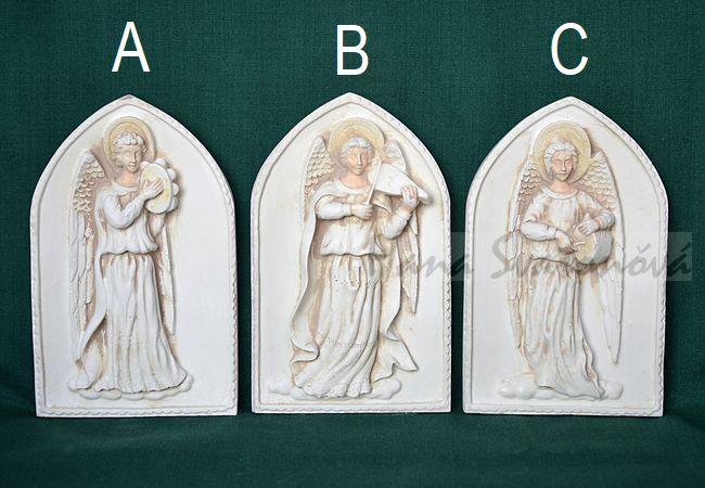 Relief Anděl Gotic, vel.7,5x12,3cm
