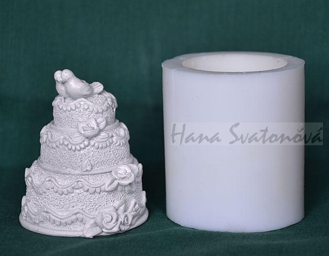 Dort svatební - forma 3D - výška 6cm
