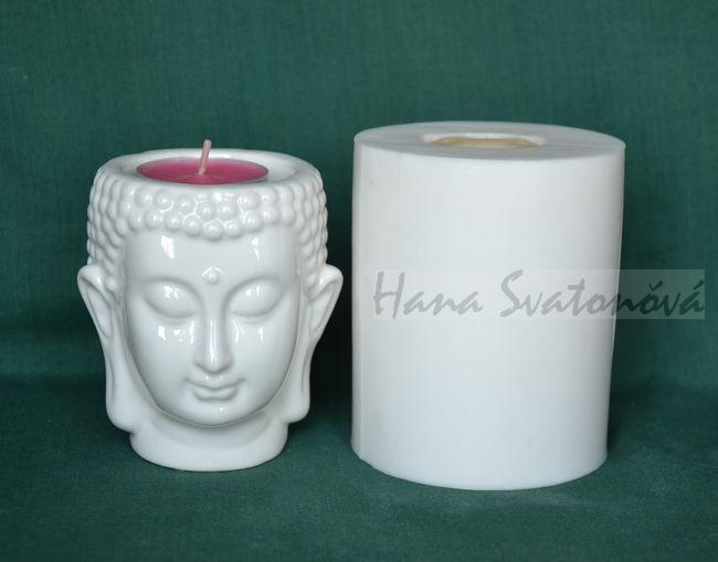 Forma svícen BUDHA, na MALOU čajovou svíčku výška 9cm