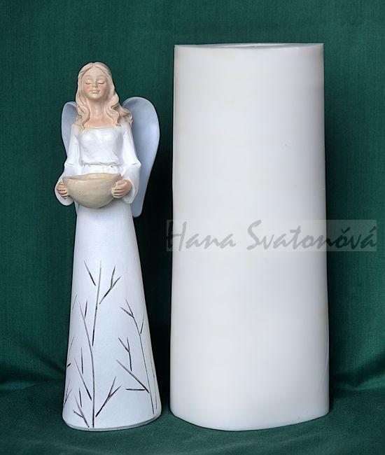 Anděl s miskou - výška 20cm
