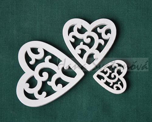 3 Srdíčka, vel. 5cm, 4cm a 2,5cmcm
