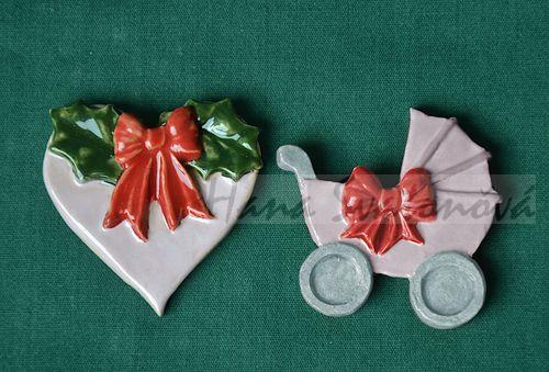 Relief Srdíčko a kočárek - vel. 5,5cm