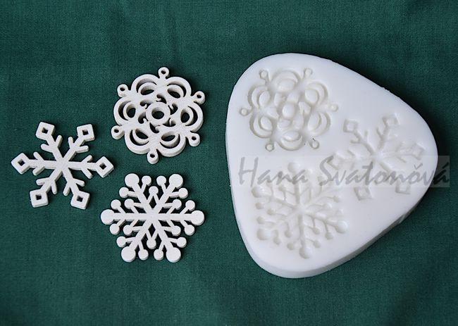 relief 3 sněhové vločky - vel.3,5cm