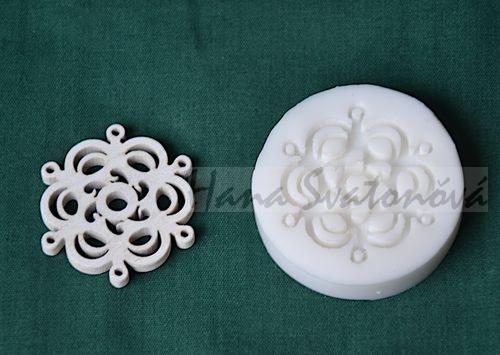 relief sněhová vločka obloučková - vel.3,5cm