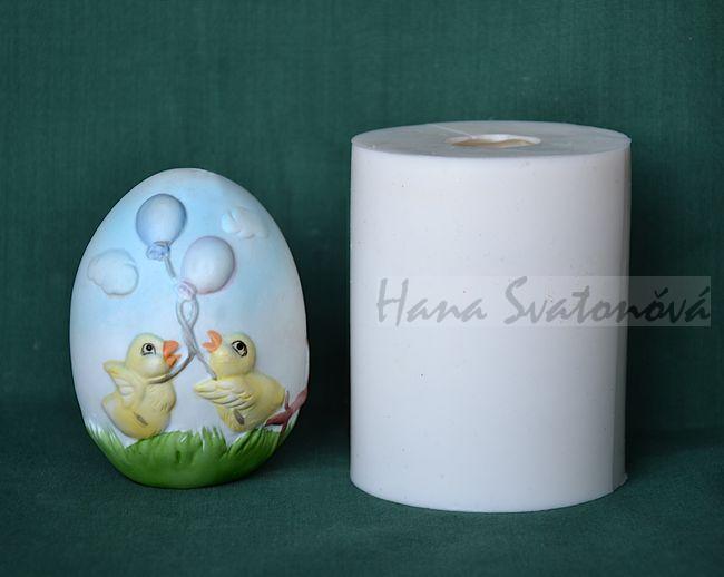 Vajíčko s kuřátky - výška 8cm