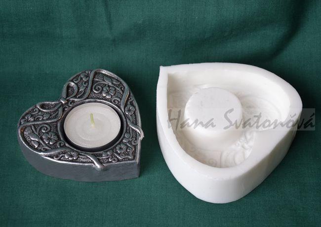 Forma Svícen - srdce ornament, vel. 9x9x2,7cm