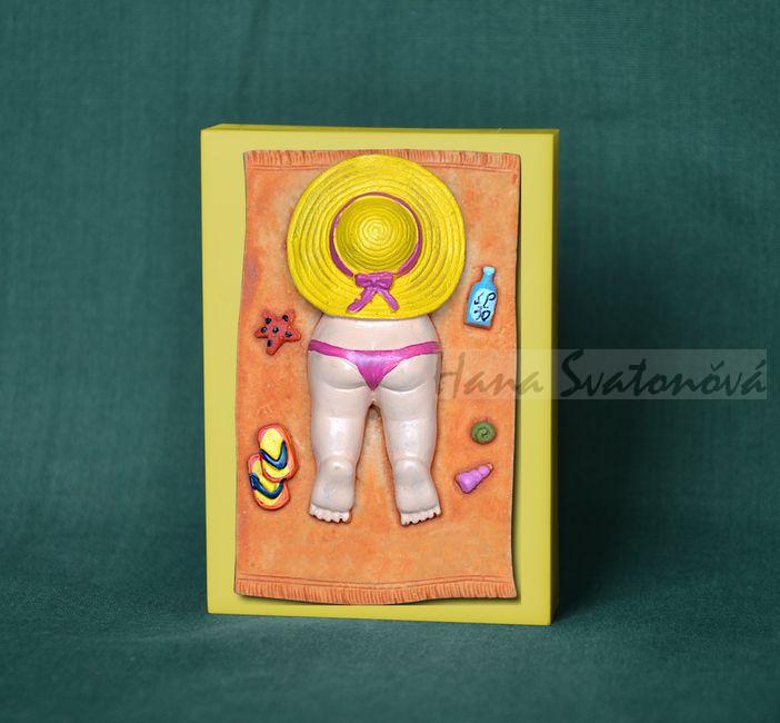 Na pláži - obdélník 5,7x8cm