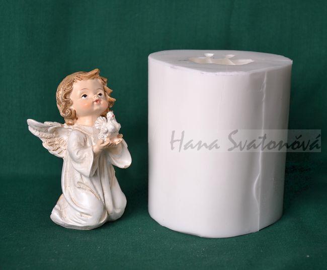 Anděl s holubicí - výška 8cm