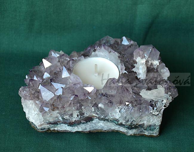 Forma svícen Krystal Achát, na MALOU čajovou svíčku, 13x9x6cm