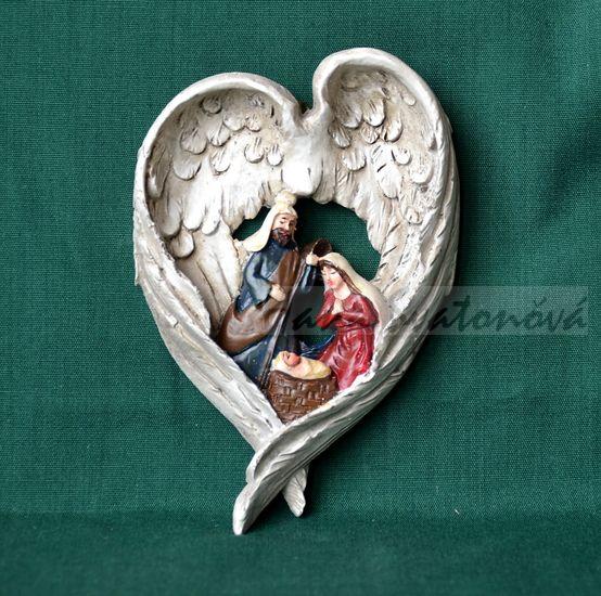 Relief Svatá rodina v křídle, vel. 7,5x11cm