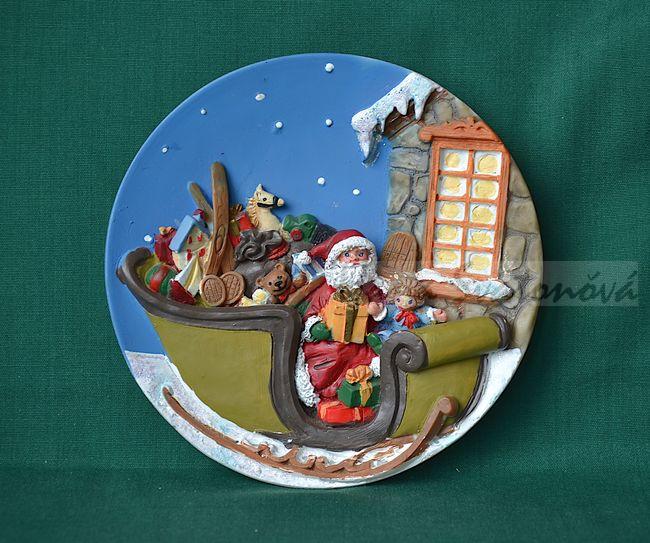 Relief - vánoční motiv v talířku, vel. 12,5cm