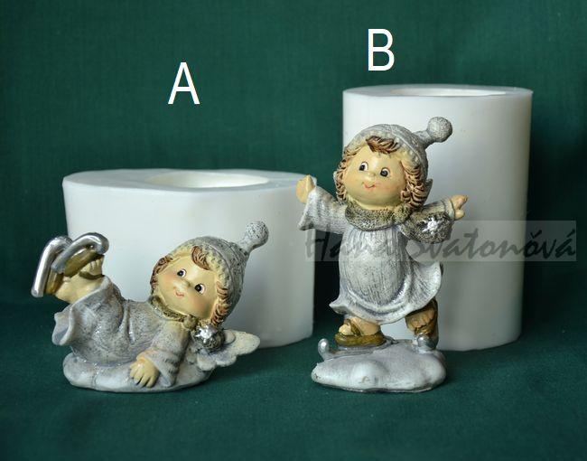 Anděl na bruslích ležící - vel. 9cm