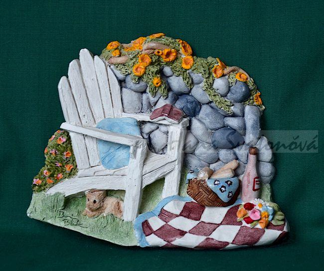 Relief Křeslo piknik, vel. 13,5x11cm