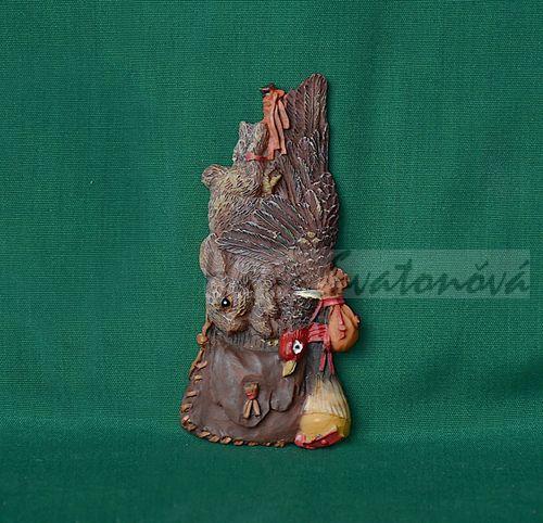 Relief Úlovek zajíc a kachna - výška 9,5cm