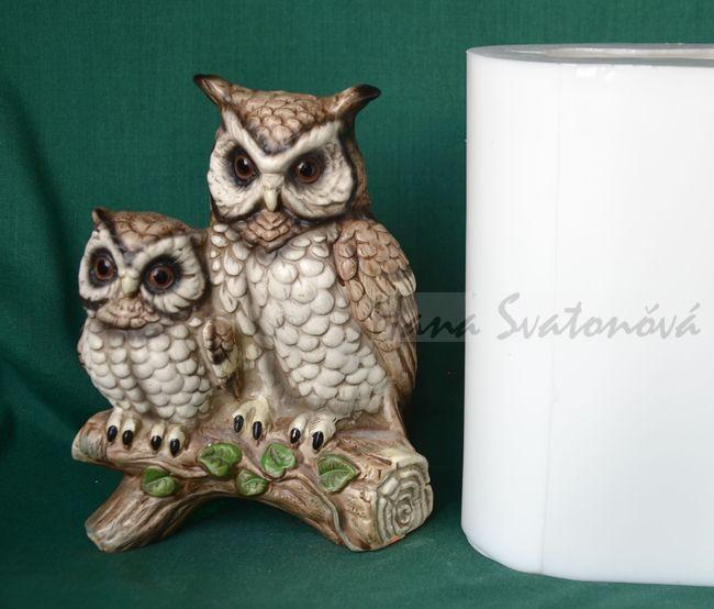 2 Sovy na větvi - výška 15cm