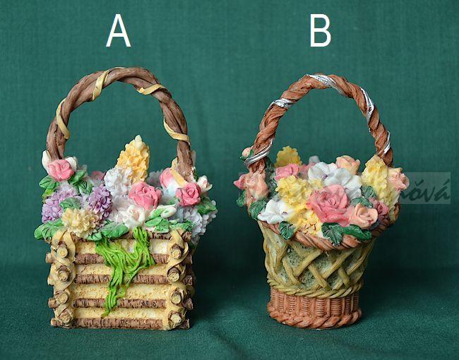 Košík s květinami - výška 10cm