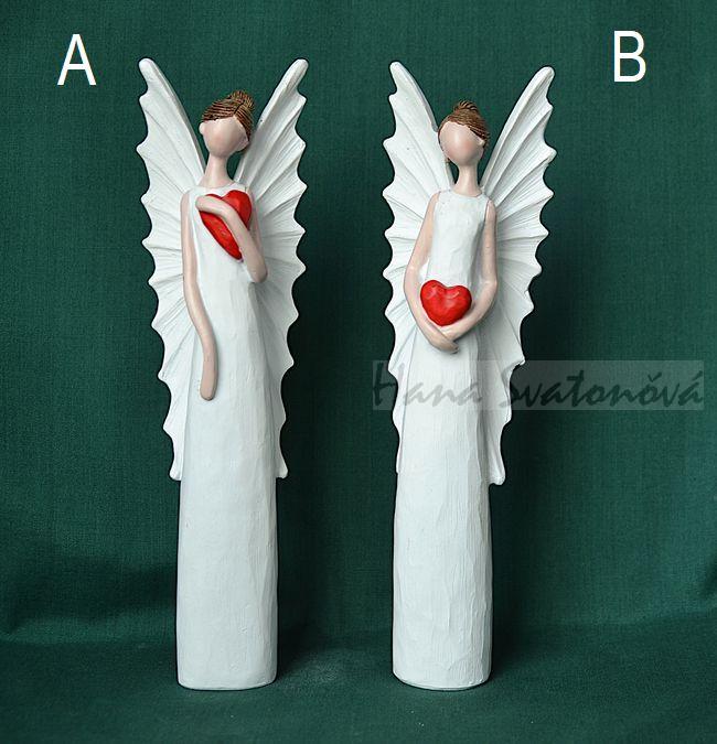 Andělka s vysokými křídli - výška 20cm