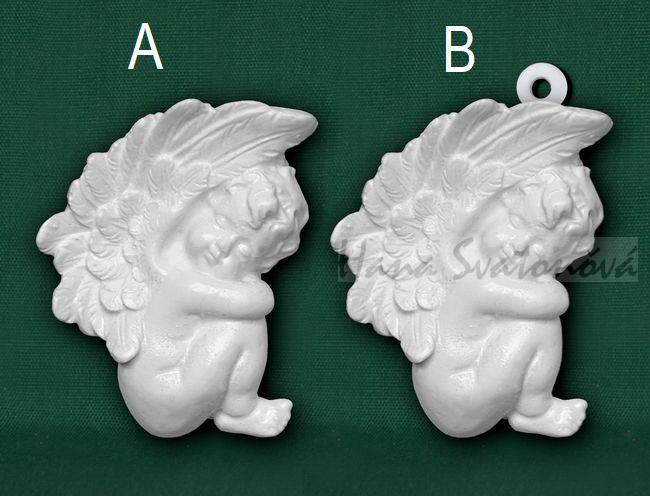 Relief Andělíček s vysokými křídly - přívěsek, výška 5,5cm