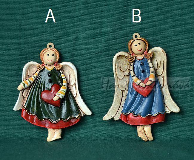 Relief Andělíček se srdíčkem - přívěsek, vel 5,5cm
