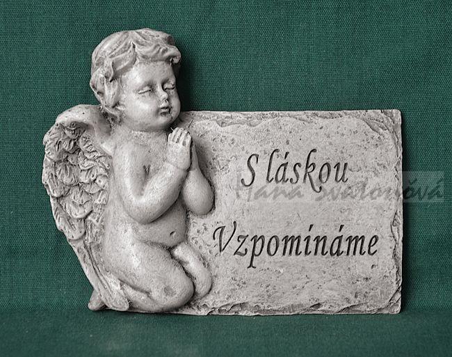 Relief Anděl S láskou vzpomínáme, vel. 9,5x7,5cmcm