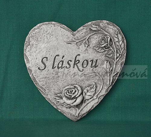 Relief Srdce S láskou - vel. 7,5x7,5cm