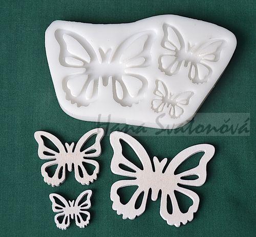 Relief 3 motýli - vel. 2,5cm 4,5cm 6,5cm