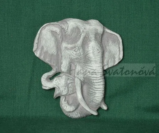 Relief Hlava slona, velikost 7,5x8cm