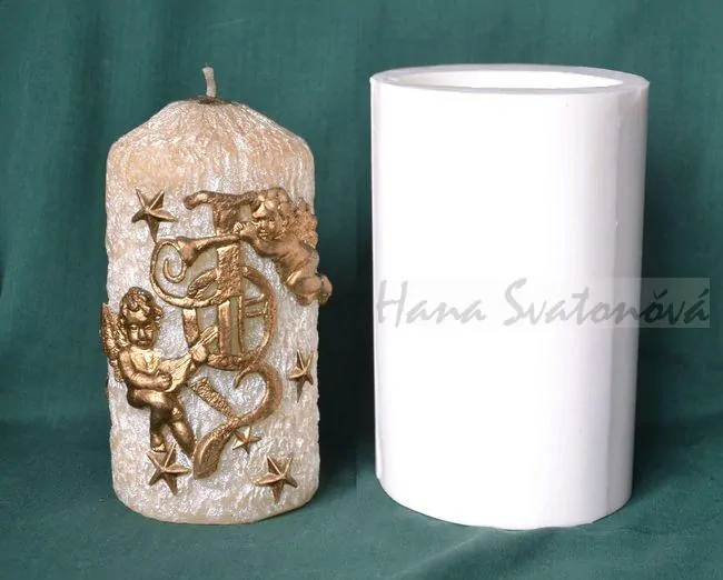 2 Andělé válec - výška 14cm