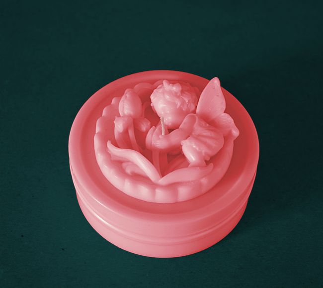 Andílek s tulipánem válec - průměr 10cm