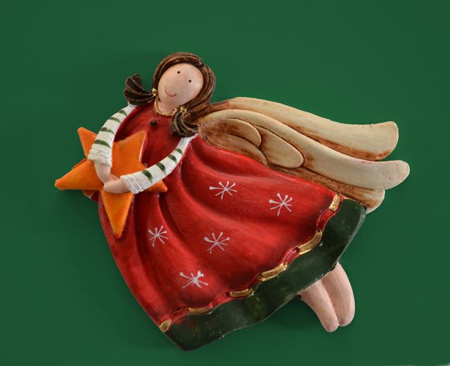 Relief Andělíček letící s hvězdou - vel 8cm